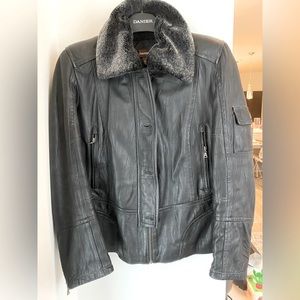 Genuine Danier black leather jacket size large